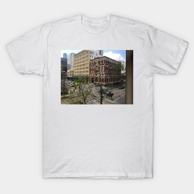 Street Corner in Houston T-Shirt by ephotocard